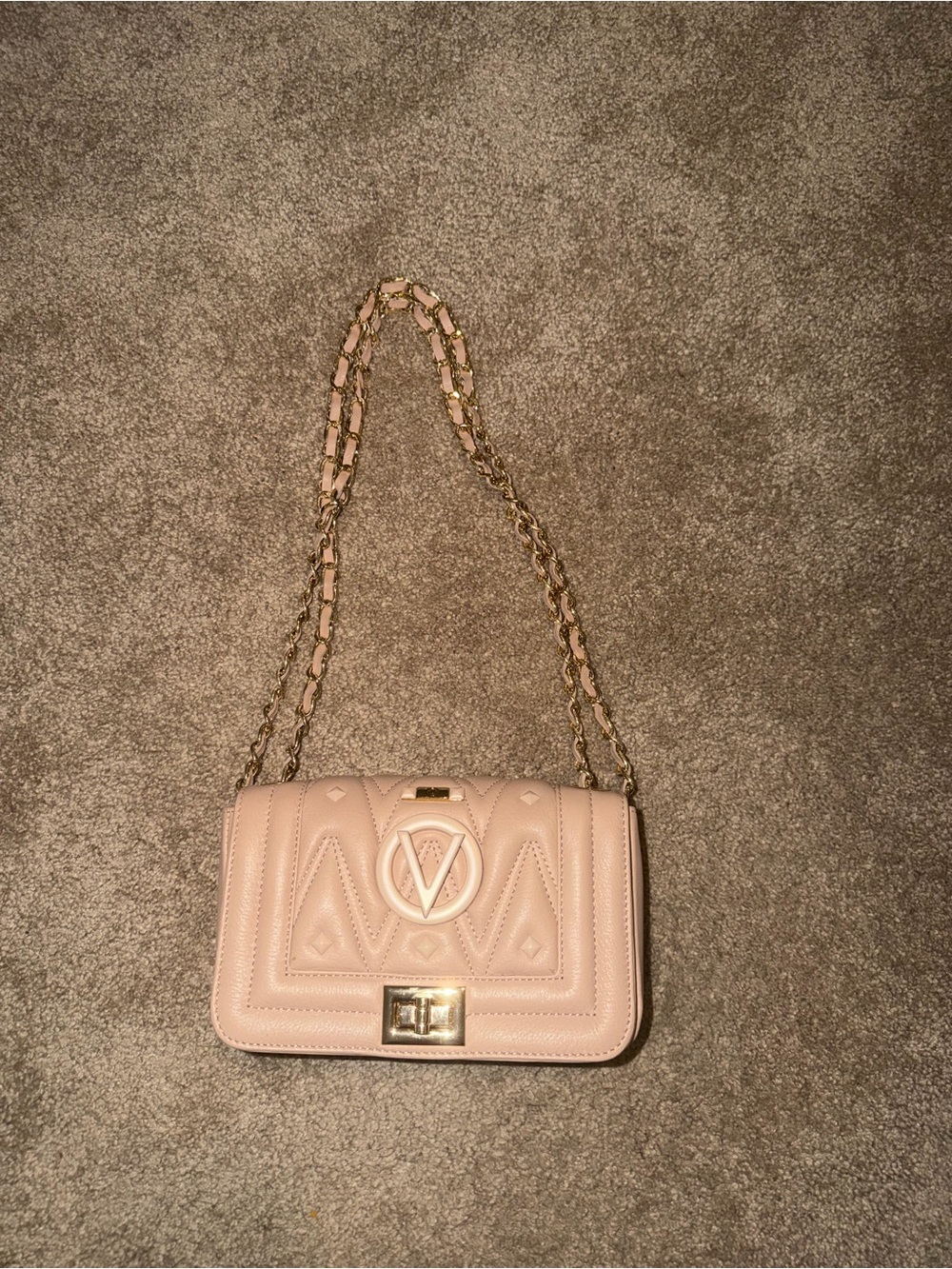 Valentino Pink Quilted Chain-Handle Shoulder Bag